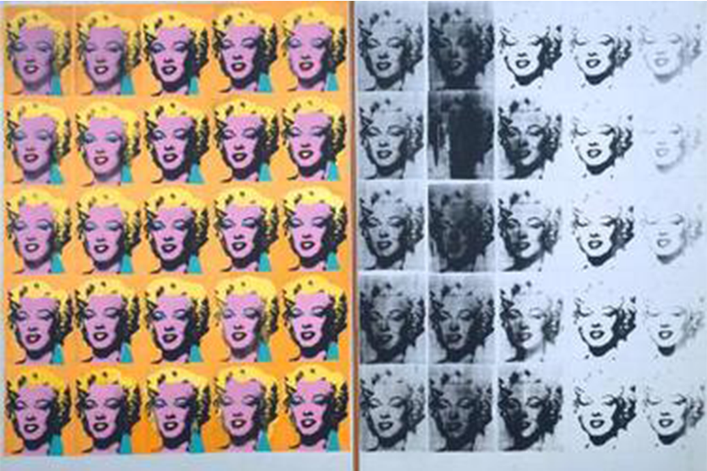 Und hier das Original von Andy Warhols Marilyn Diptych, welches als Vorlage für unseren Jahreskalender diente.