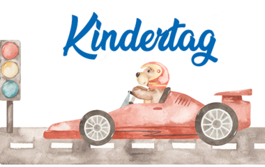 Alle kleinen Rennfahrer bekommen Glückwünsche zum Kindertag. Vielleicht arbeiten Sie zukünftig bei ECL?